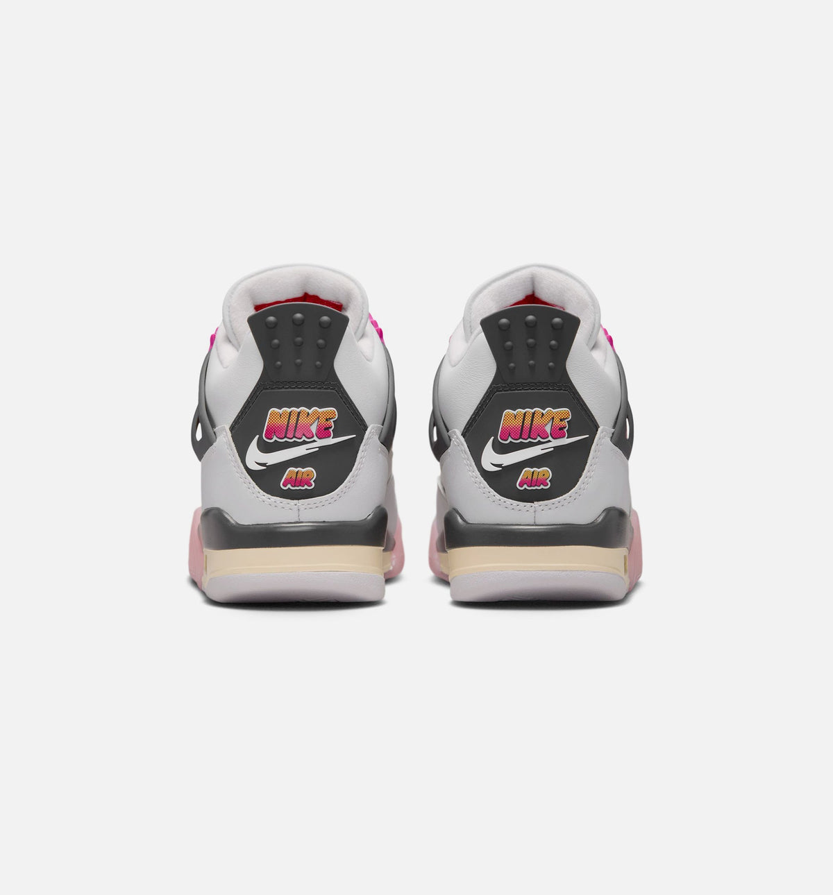 Air Jordan 4 Retro Comic Grade School Shoes - Off-White/Fire Pink/Anthracite