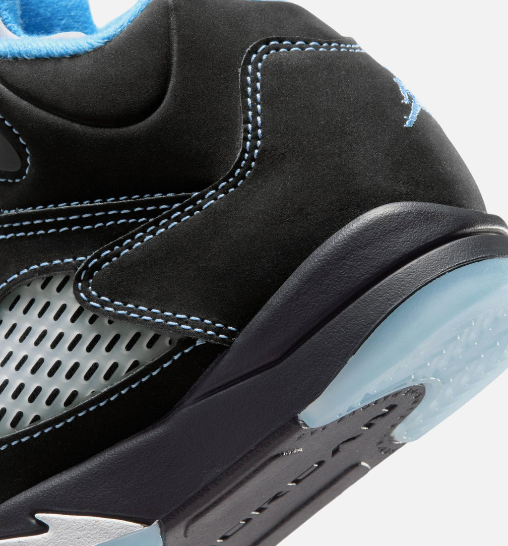 Air Jordan 5 Retro Black Carolina Preschool Shoes - Black/University Blue/White