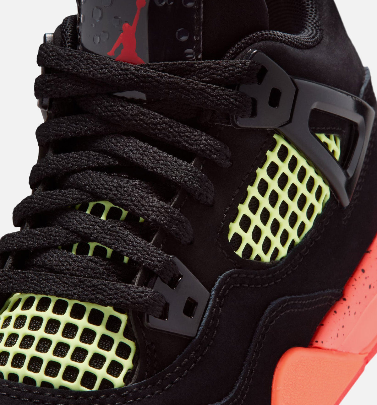 Air Jordan 4 Retro Black Infrared 23 Preschool Shoes - Black/Infrared 23/Bright Mango