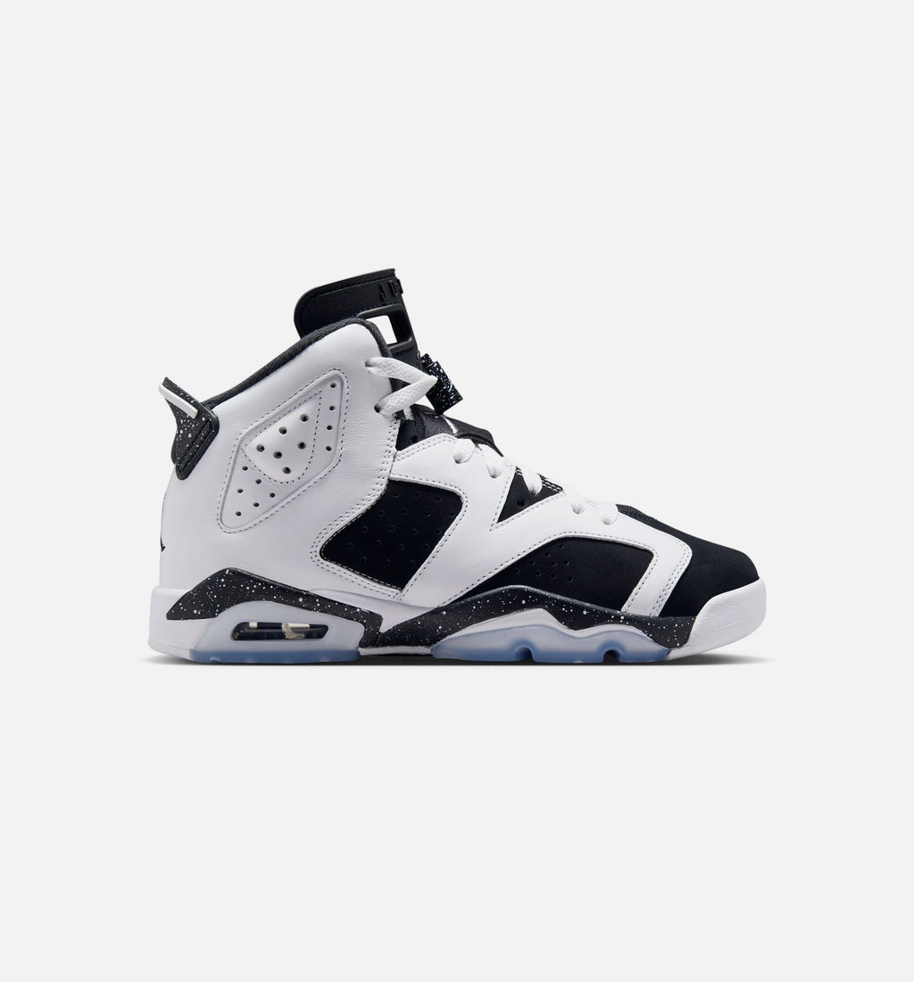 Air Jordan 6 Retro Black and White Grade School Shoes - Black/White