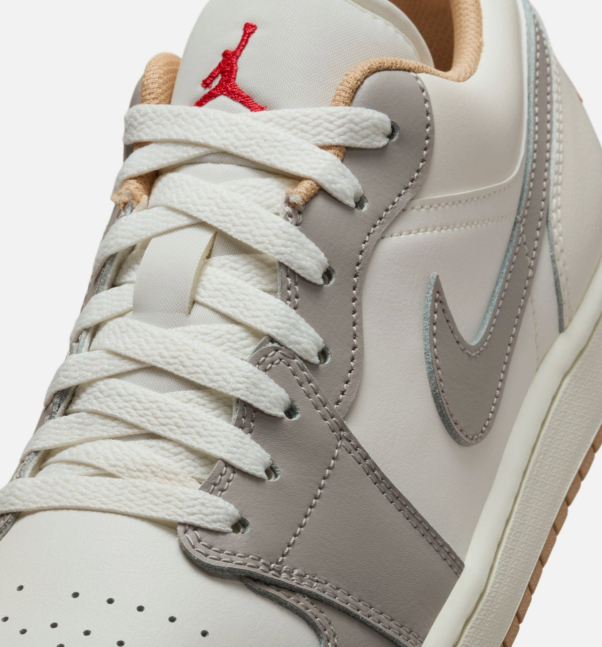 Air Jordan 1 Low Men's Shoes - Sail/Fire Red/College Grey/Hemp