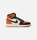 Air Jordan 1 Retro High OG Shattered Backboard Grade School Shoes - Black/Black/Sail/Starfish