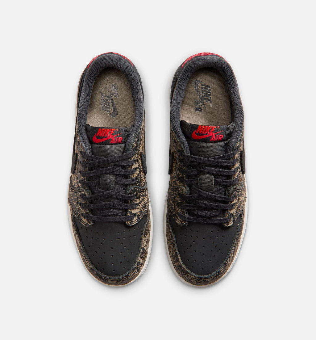 Air Jordan 1 Retro Low OG Laser Black & Varsity Red Grade School Shoes - Black/Varsity Red/Summit White