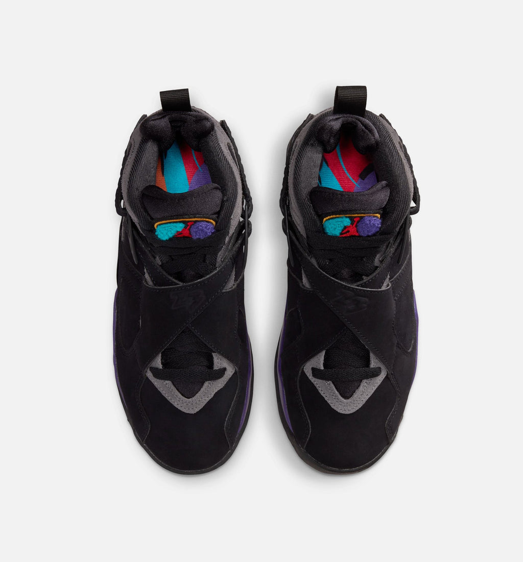 Air Jordan 8 Retro Aqua Grade School Shoes - Black/Multi-Color/Bright Concord