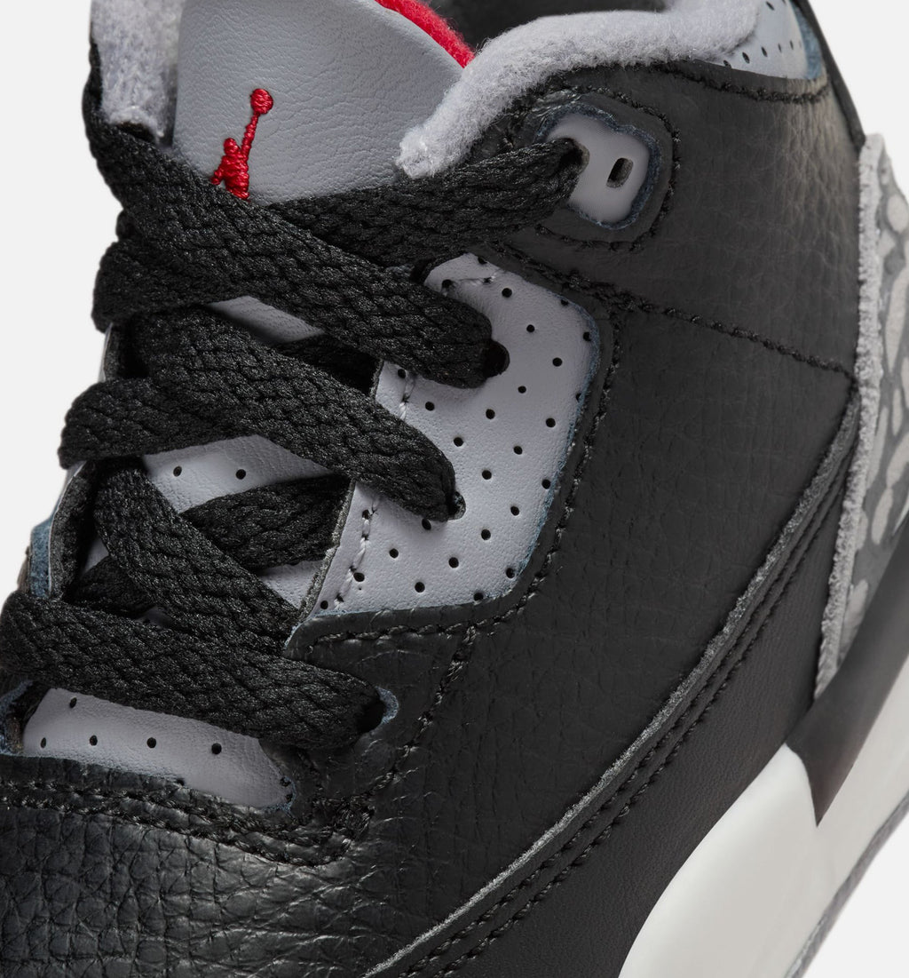 Air Jordan 3 Retro Black Cement Infant & Toddler Shoes - Black/Fire Red/Cement Grey/Summit White