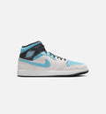 Air Jordan 1 Mid SE Men's Shoes - Summit White/Blue Chill/Black
