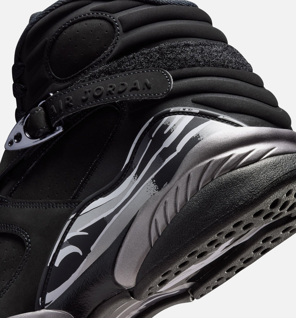 Air Jordan 8 Retro Chrome Men's Shoes - Black/White/Light Graphite