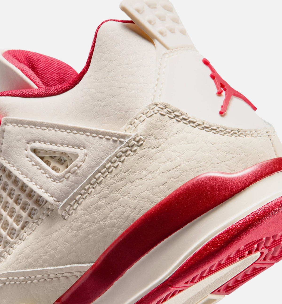 Air Jordan 4 Retro Valentine's Day Preschool Shoes - Pale Ivory/Sierra Red/Tough Red