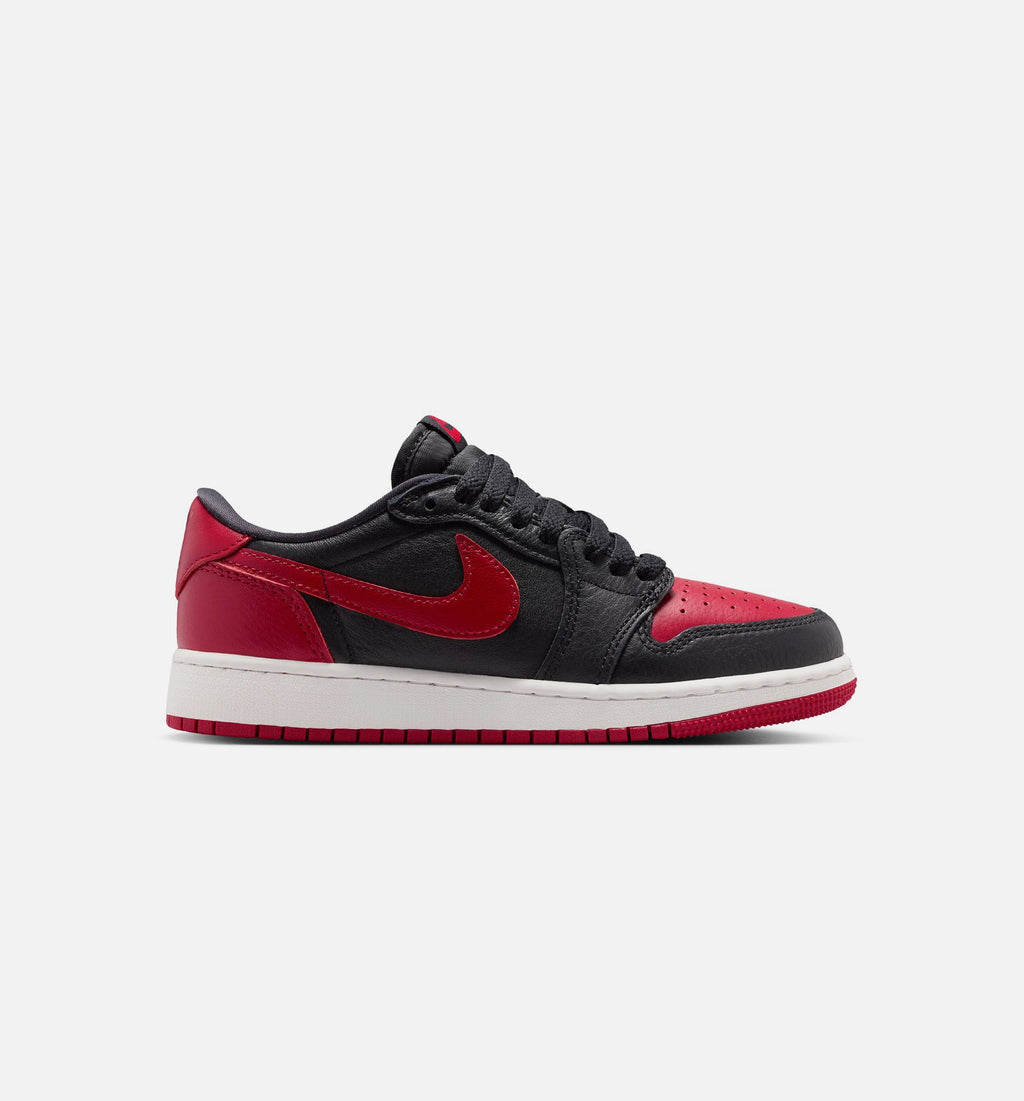 Air Jordan 1 Retro Low OG Banned Grade School Shoes - Black/Black/Varsity Red/Summit White