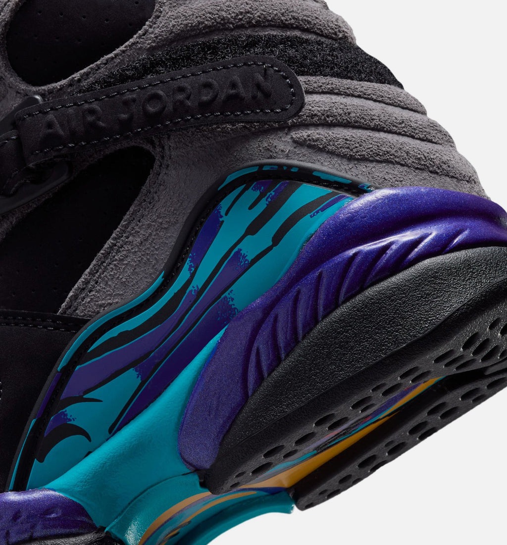 Air Jordan 8 Retro Aqua Grade School Shoes - Black/Multi-Color/Bright Concord