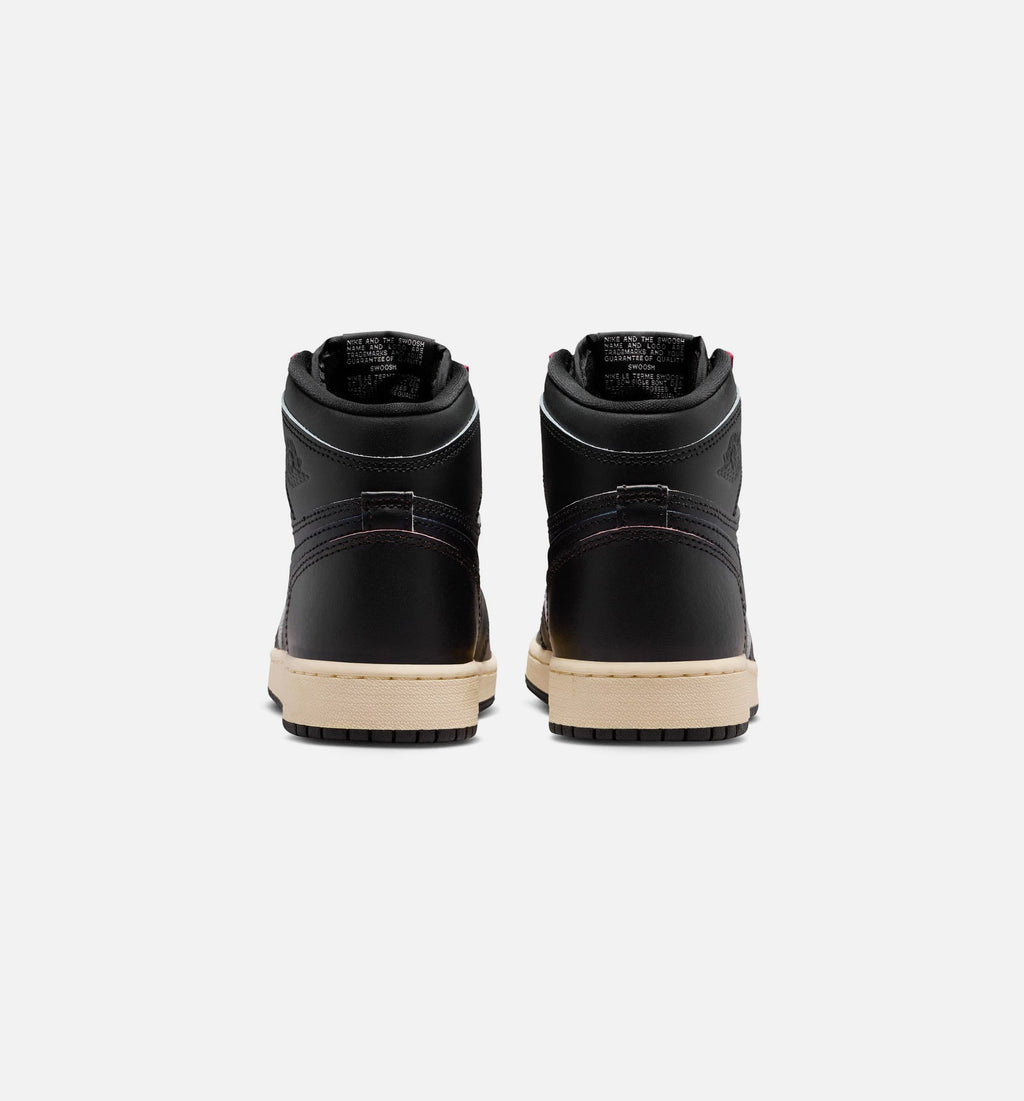 Air Jordan 1 Retro High OG Grade School Shoes - Black/Black/Muslin