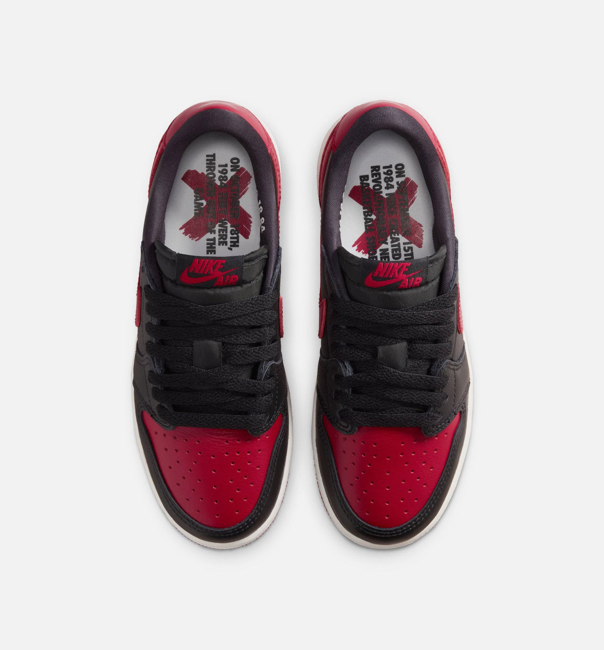 Air Jordan 1 Retro Low OG Banned Grade School Shoes - Black/Black/Varsity Red/Summit White