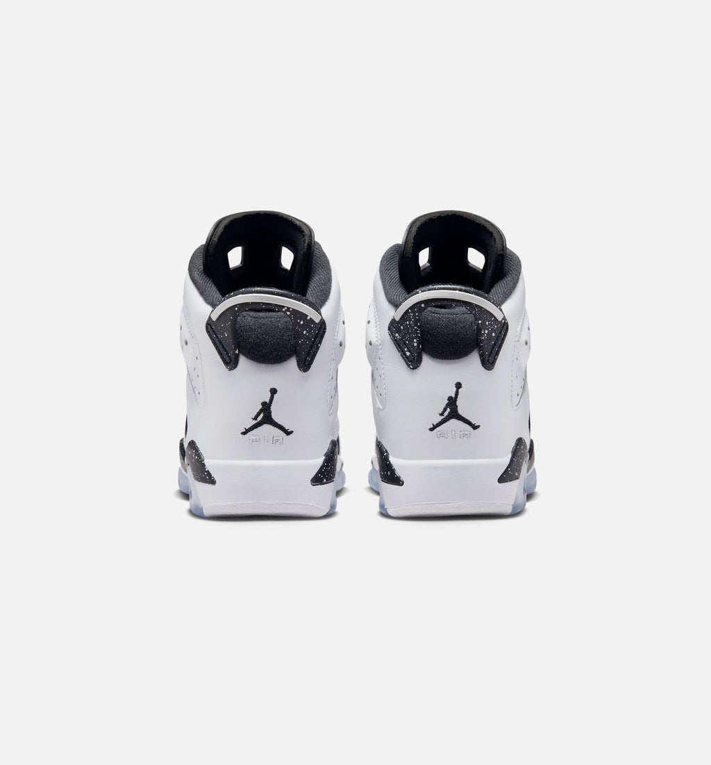 Air Jordan 6 Retro Black and White Grade School Shoes - Black/White