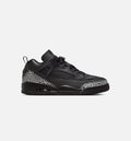Spizike Low Black & Metallic Silver Men's Basketball Shoes