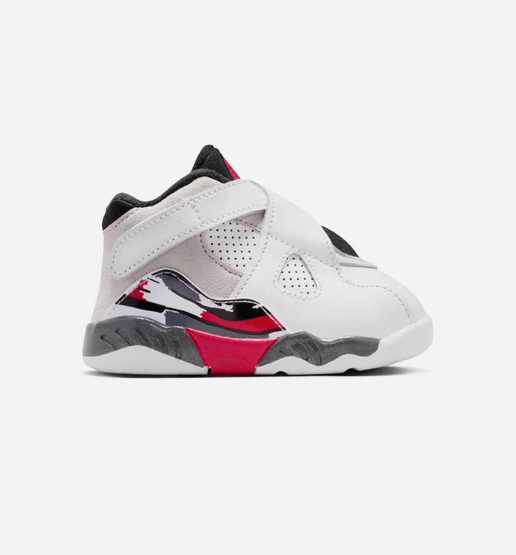 Air Jordan 8 Retro White and True Red Infant & Toddler Shoes - White/Black/True Red