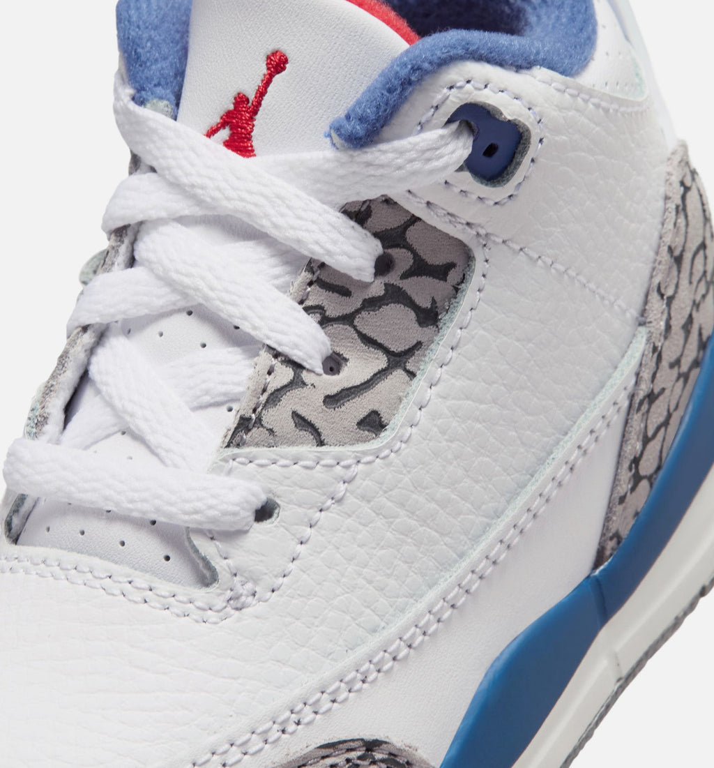 Air Jordan 3 Retro OG True Blue Infant & Toddler Shoes - White/Fire Red/True Blue