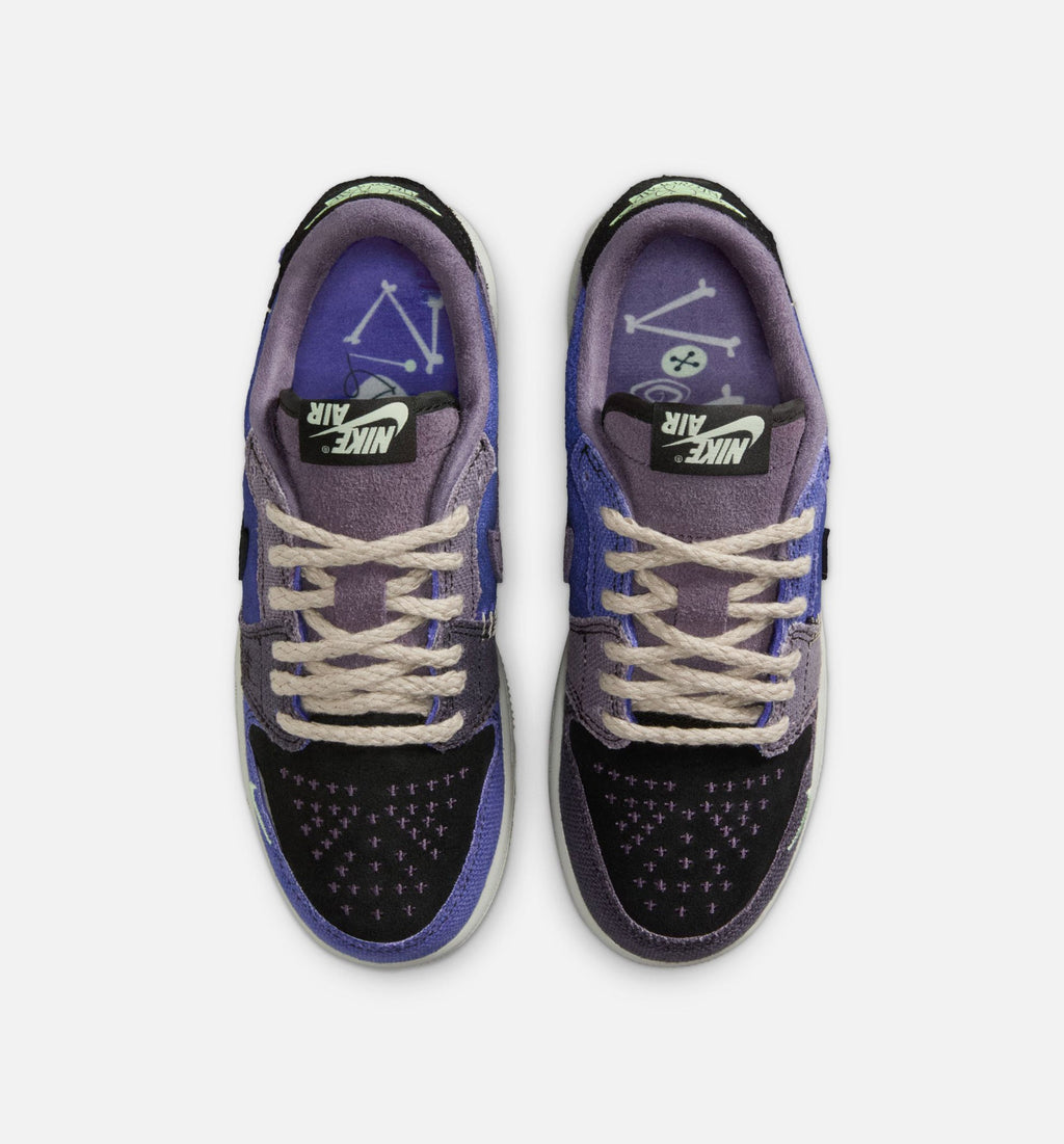 Air Jordan 1 Low OG Grade School Shoes - Regency Purple/Vapor Green/Black/Dark Raisin/Daybreak/Light Silver