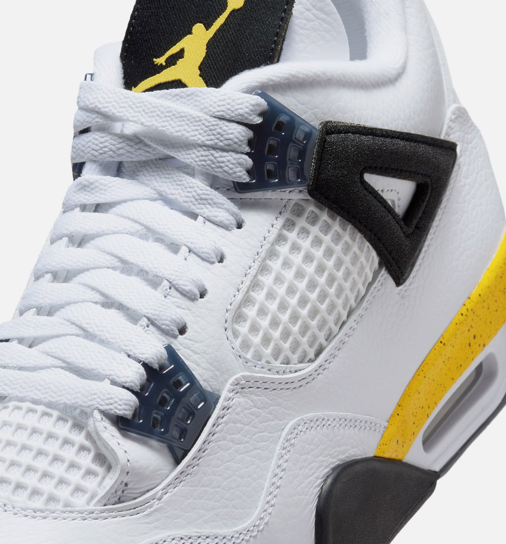 Air Jordan 4 Retro Rare Air Tour Yellow Men's Shoes - White/Dark Blue Grey/Black/Tour Yellow
