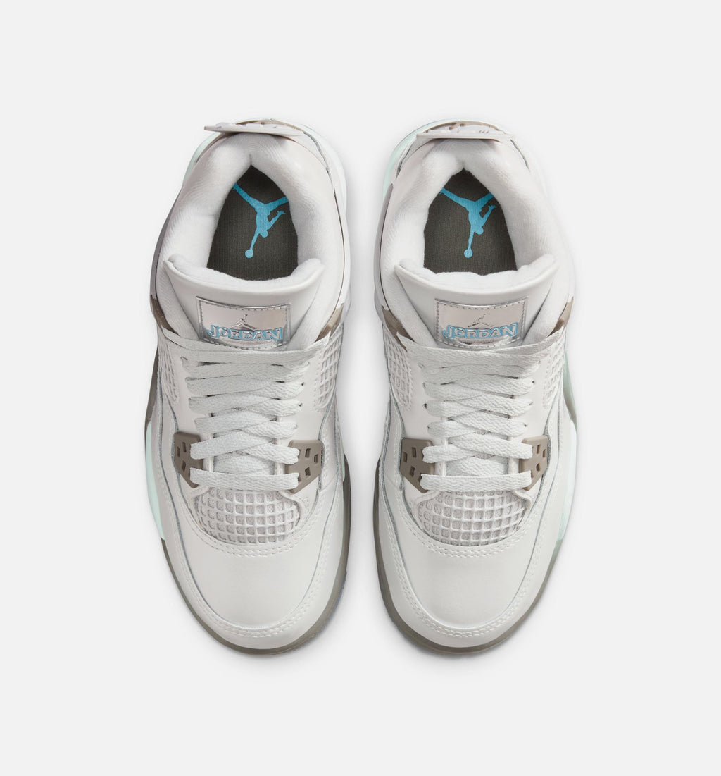 Air Jordan 4 Retro Blue Chill Grade School Shoes - Photon Dust/Blue Chill