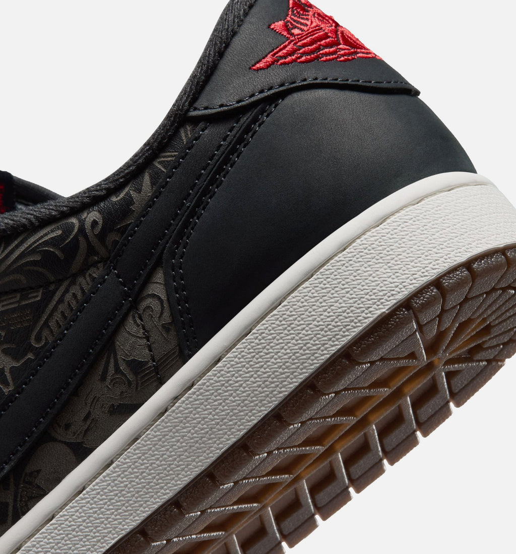 Air Jordan 1 Retro Low OG Laser Black & Varsity Red Men's Shoes - Black/Varsity Red/Summit White