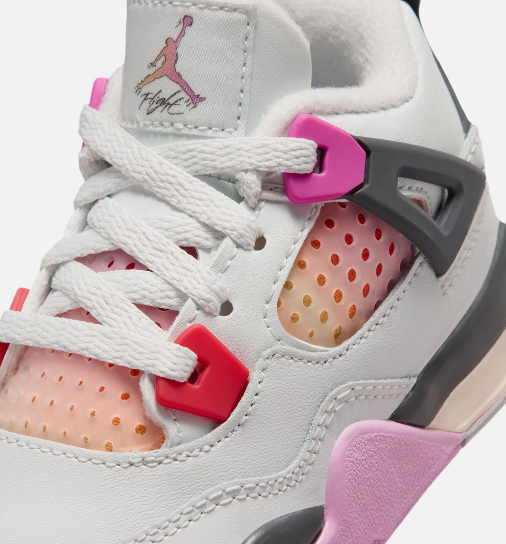 Air Jordan 4 Retro Comic Infant Toddler Shoes - Off-White/Fire Pink/Anthracite