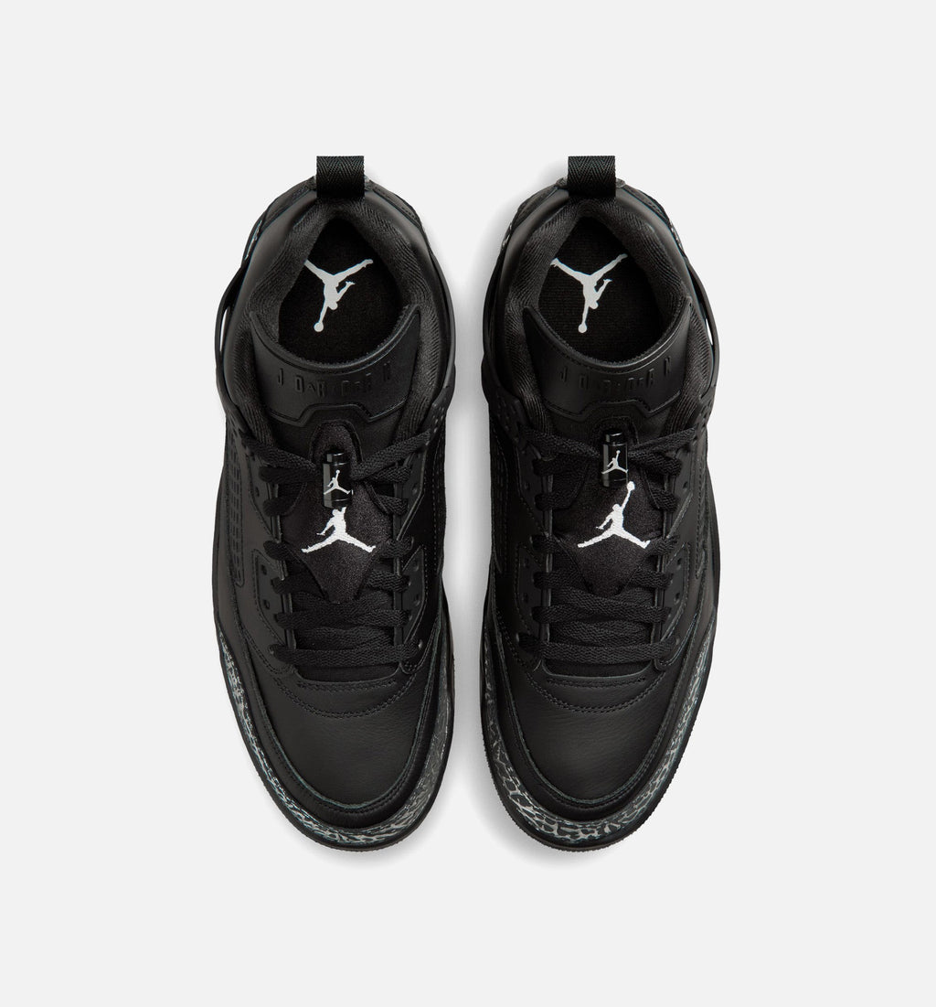 Spizike Low Black & Metallic Silver Men's Basketball Shoes