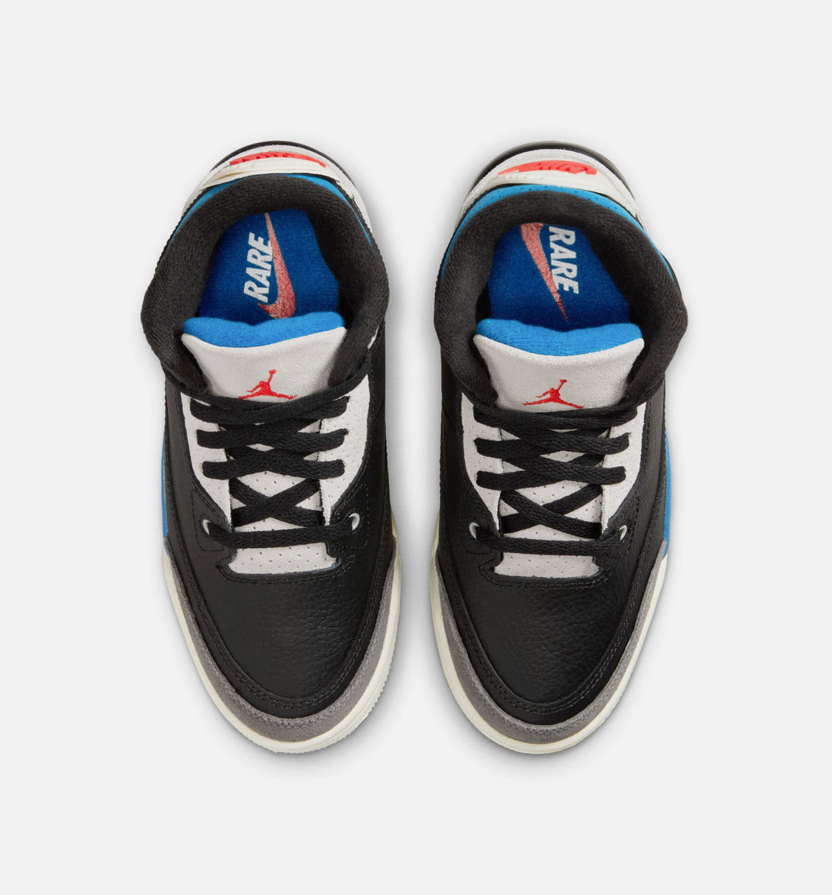 Air Jordan 3 Retro OG Rare Air Preschool Shoes - Black/Chile Red/Neutral Grey