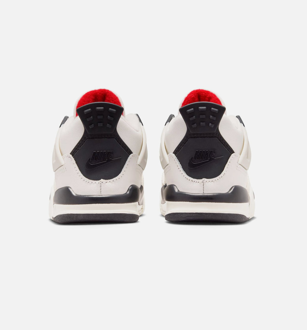 Air Jordan 4 Retro Flight Club Infant Toddler Shoes - Sail/Black/University Red