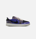 Air Jordan 1 Low OG Grade School Shoes - Regency Purple/Vapor Green/Black/Dark Raisin/Daybreak/Light Silver