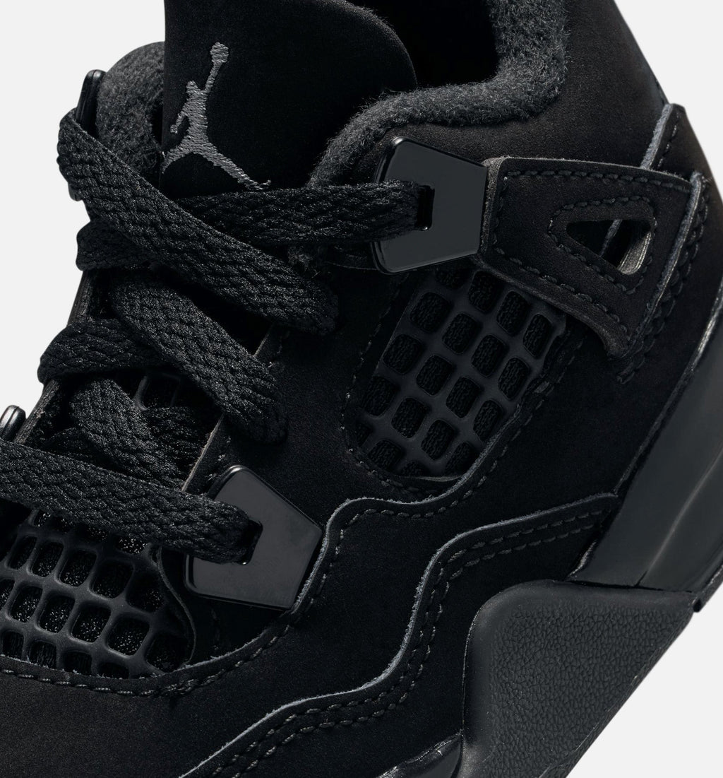 Air Jordan 4 Retro Black Cat Infant & Toddler Shoes - Black/Light Graphite