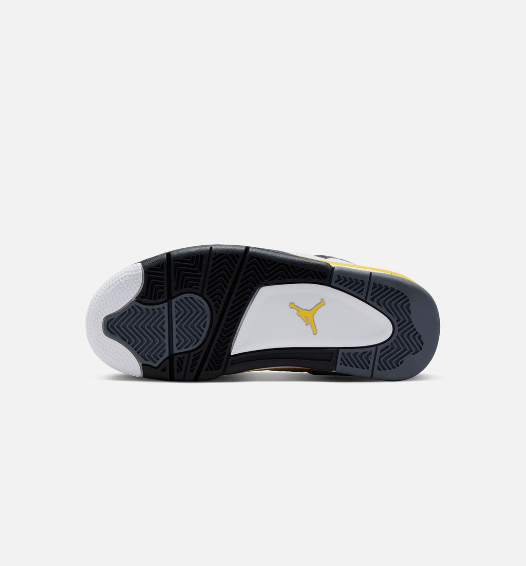 Air Jordan 4 Retro Rare Air Tour Yellow Grade School Shoes - White/Dark Blue Grey/Black/Tour Yellow