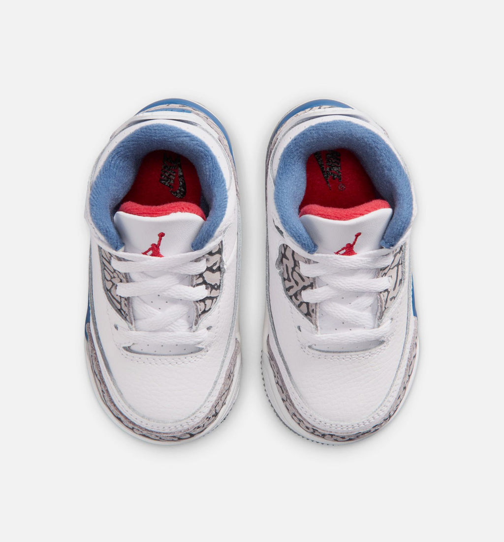 Air Jordan 3 Retro OG True Blue Infant & Toddler Shoes - White/Fire Red/True Blue