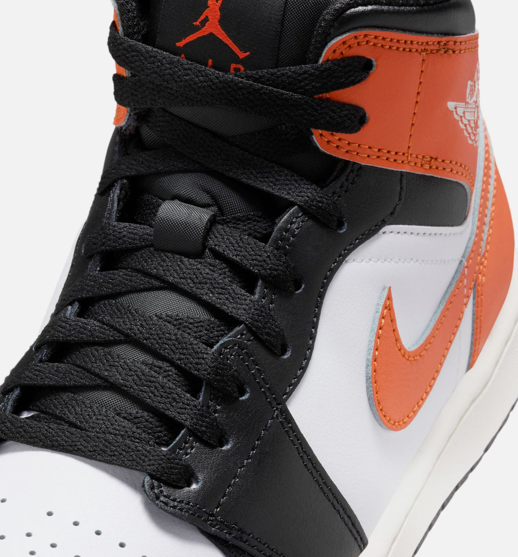 Air Jordan 1 Mid Men's Shoes - Starfish/White/Sail/Black