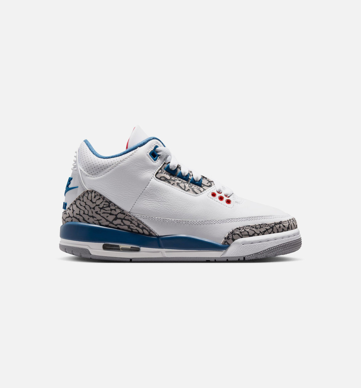 Air Jordan 3 Retro OG True Blue Grade School Shoes - White/Fire Red/True Blue