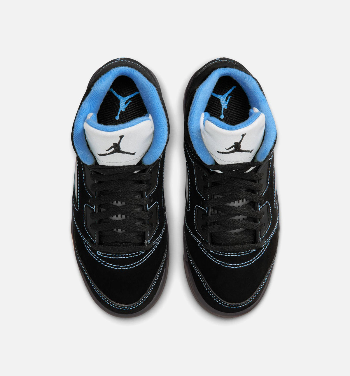 Air Jordan 5 Retro Black Carolina Preschool Shoes - Black/University Blue/White