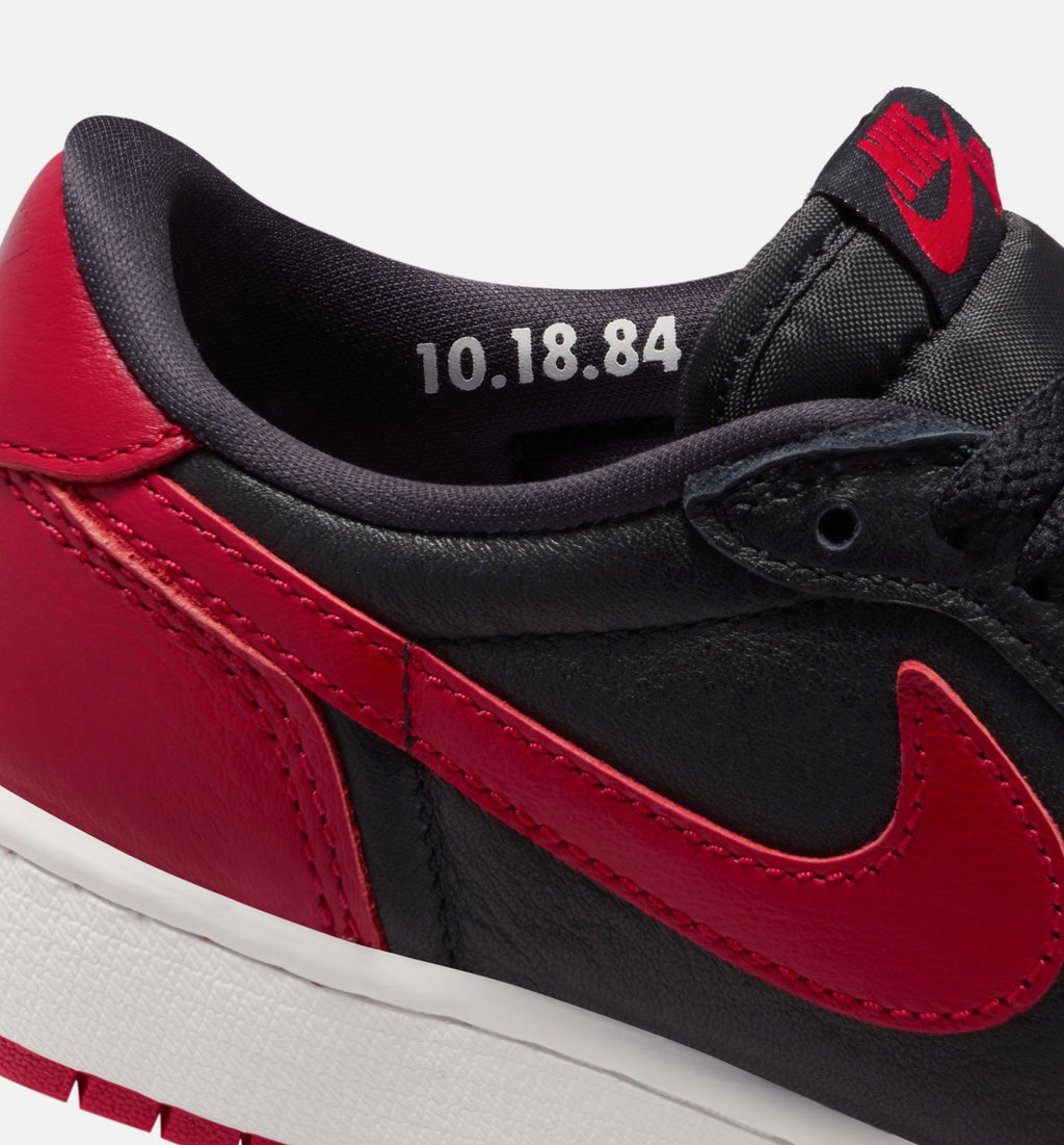 Air Jordan 1 Retro Low OG Banned Grade School Shoes - Black/Black/Varsity Red/Summit White