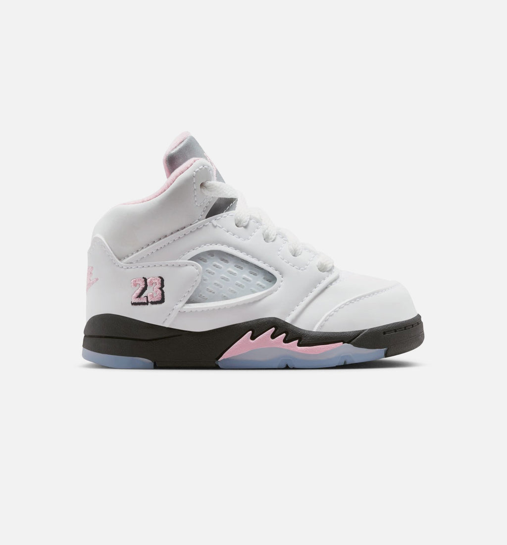 Air Jordan 5 Retro Medium Soft Pink Infant & Toddler Shoes - White/Black/Medium Soft Pink