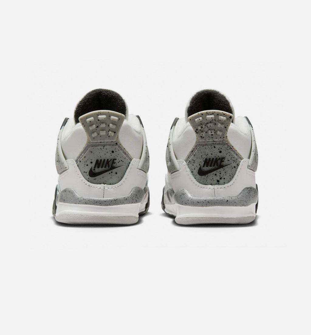 Air Jordan 4 Retro White Cement Infant & Toddler Shoes - Summit White/Fire Red/Cement Grey/Black