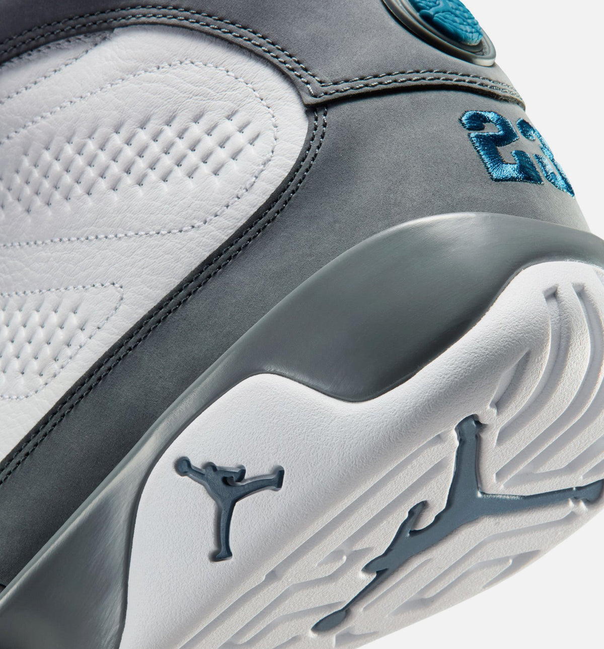 Air Jordan 9 Retro Flint Grey and French Blue Men's Shoes - White/French Blue/Flint Grey