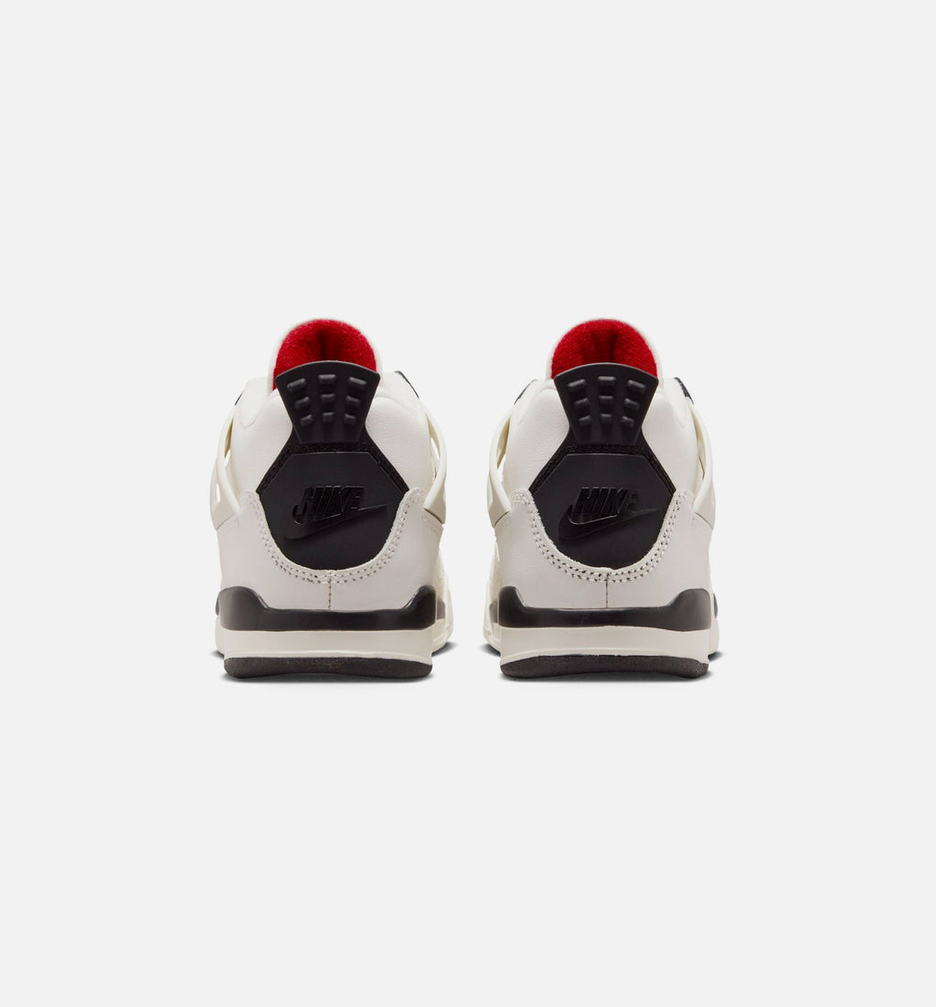 Air Jordan 4 Retro Flight Club Preschool Shoes - Sail/Black/University Red