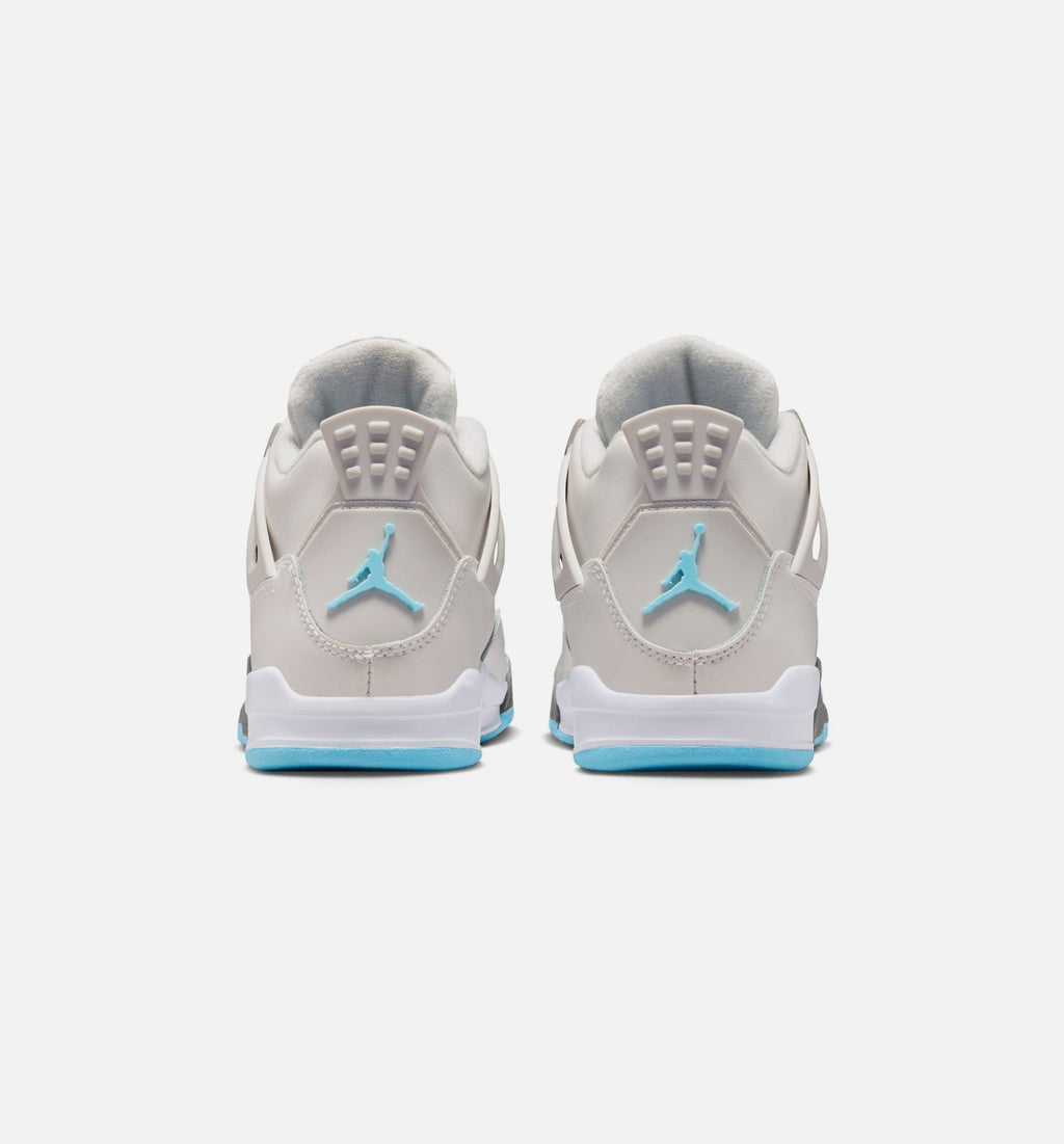 Air Jordan 4 Retro Blue Chill Preschool Shoes - Photon Dust/Blue Chill