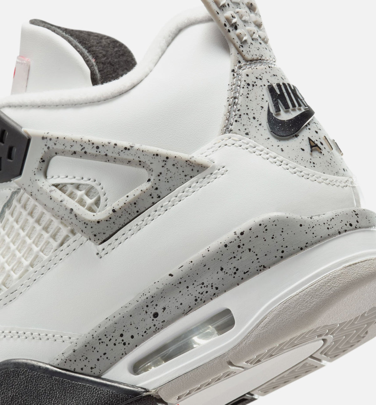 Air Jordan 4 Retro White Cement Grade School Shoes - Summit White/Fire Red/Cement Grey/Black