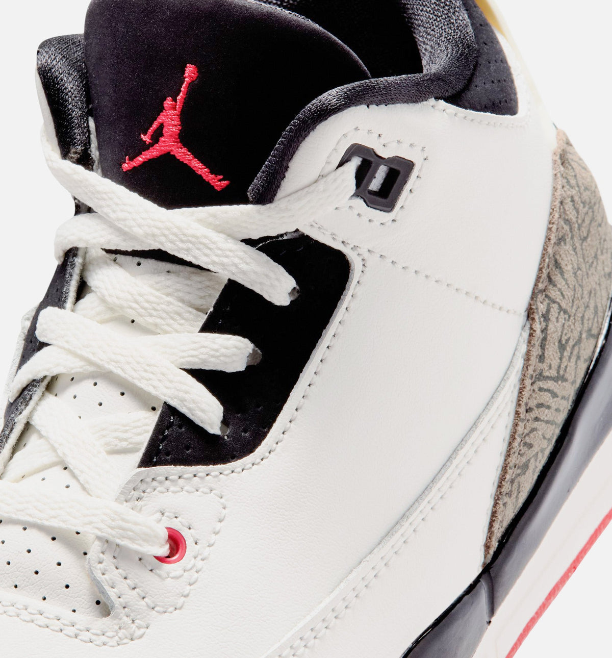 Air Jordan 3 Retro Sail and University Red Preschool Shoes - Sail/Black/University Red/Pale Ivory
