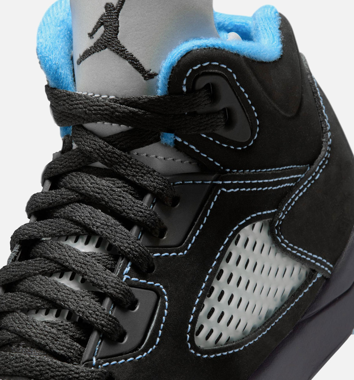 Air Jordan 5 Retro Black Carolina Preschool Shoes - Black/University Blue/White
