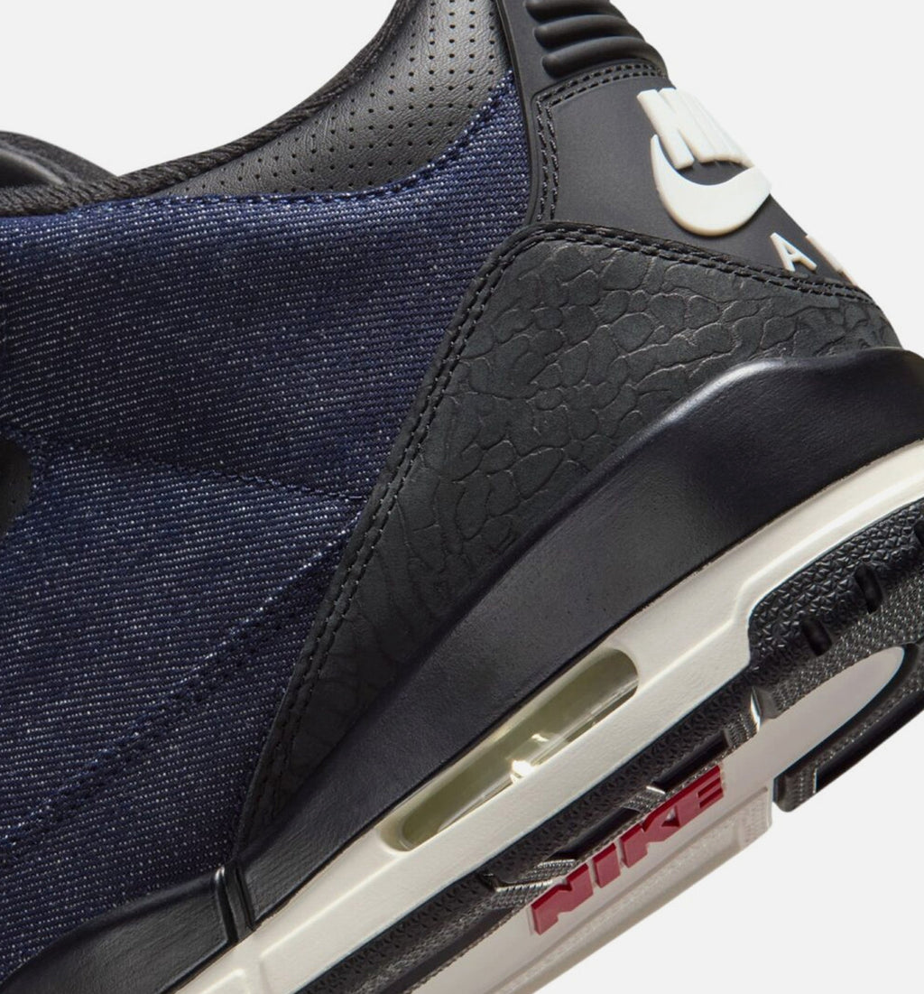 Air Jordan 3 x Levi's Indigo and Gym Red Men's Shoes - Denim/Black/Sail
