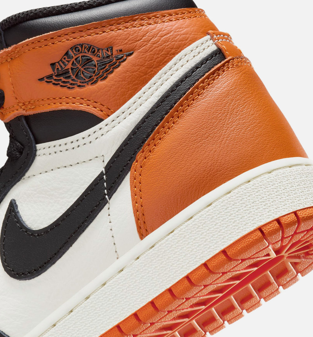 Air Jordan 1 Retro High OG Shattered Backboard Grade School Shoes - Black/Black/Sail/Starfish