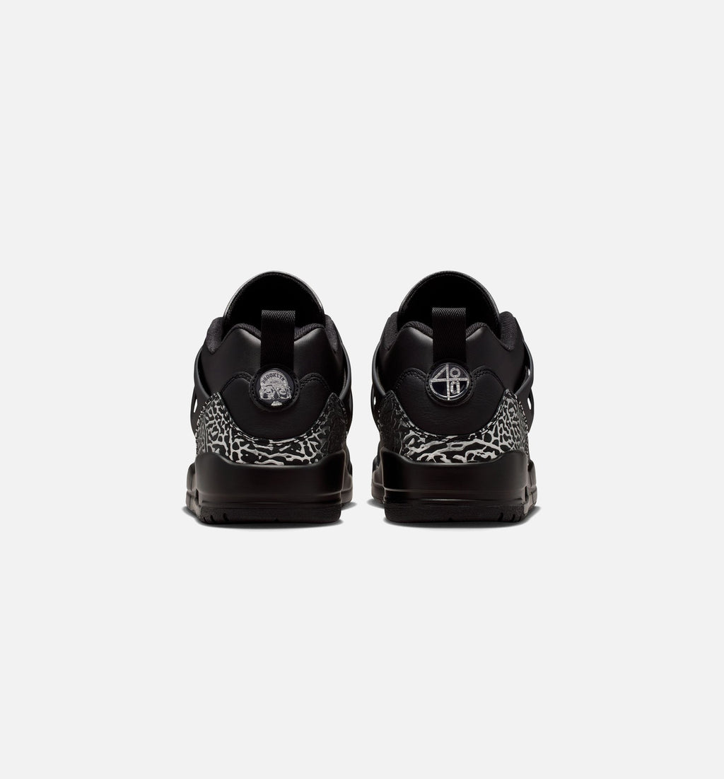 Spizike Low Black & Metallic Silver Men's Basketball Shoes