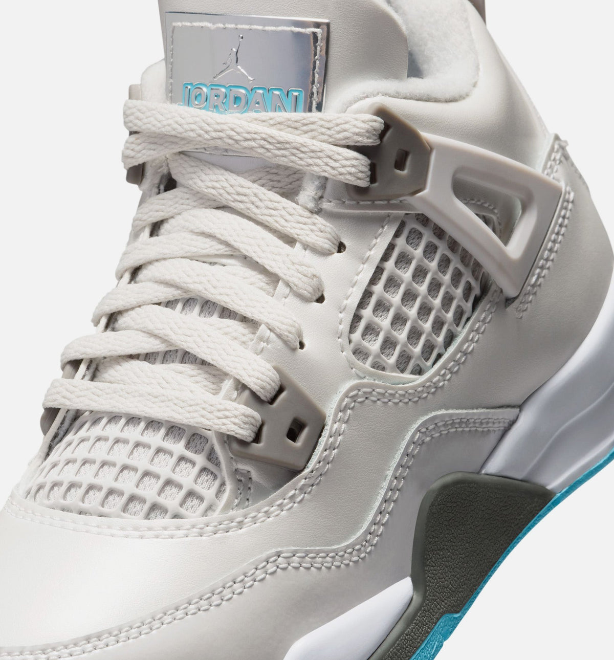 Air Jordan 4 Retro Blue Chill Preschool Shoes - Photon Dust/Blue Chill