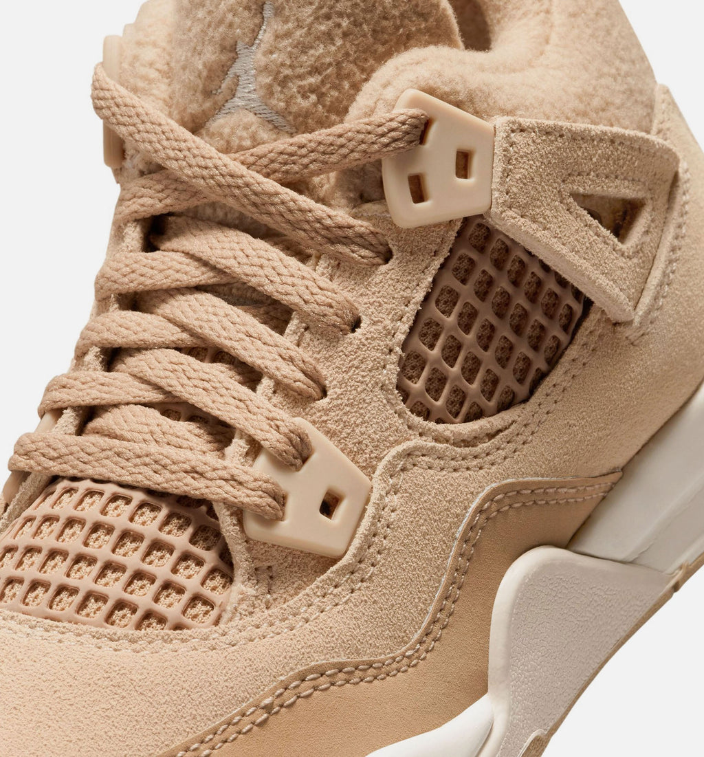 Air Jordan 4 Retro Cozy Girl Preschool Shoes - Hemp/Light Orewood Brown