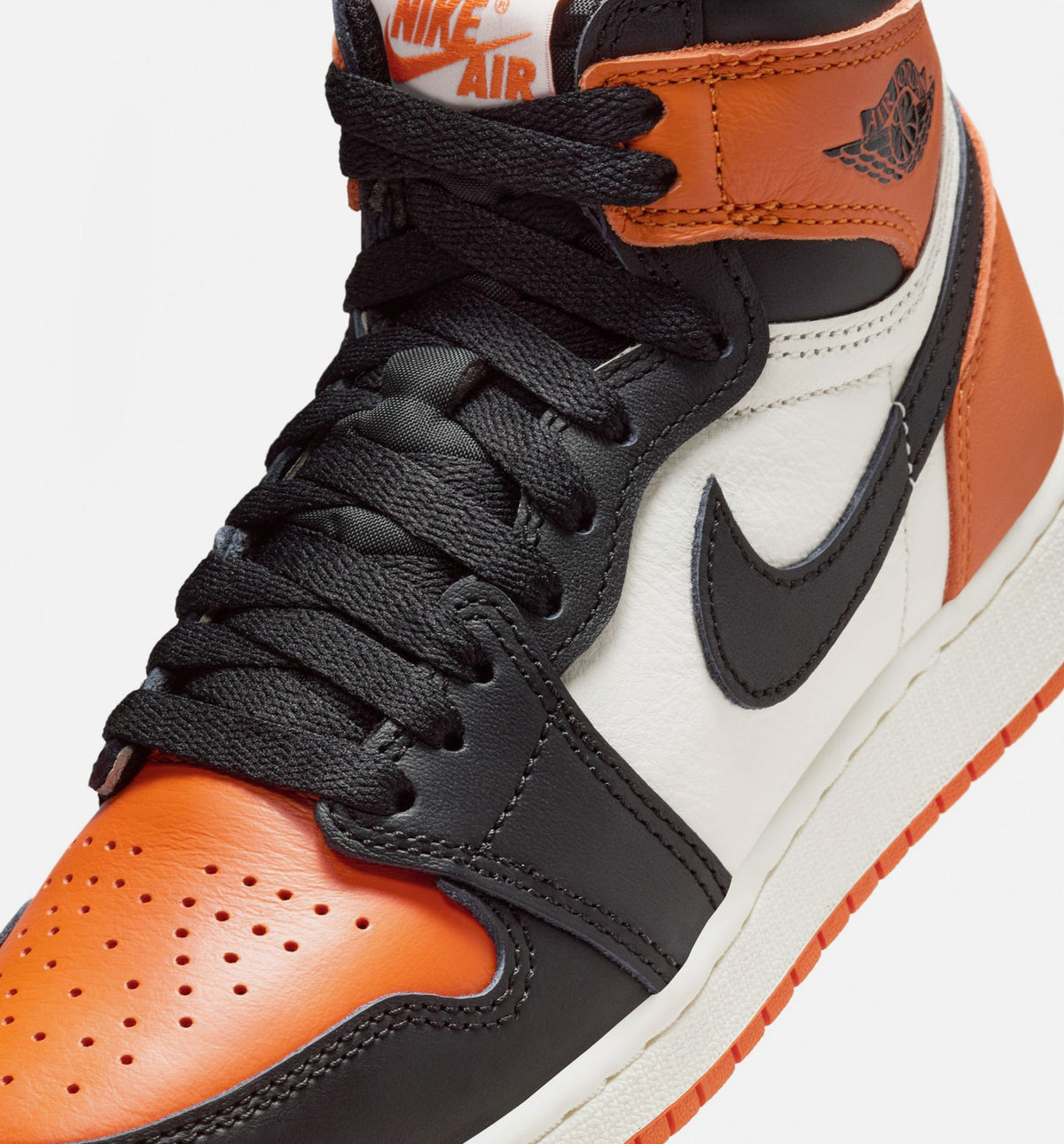 Air Jordan 1 Retro High OG Shattered Backboard Grade School Shoes - Black/Black/Sail/Starfish